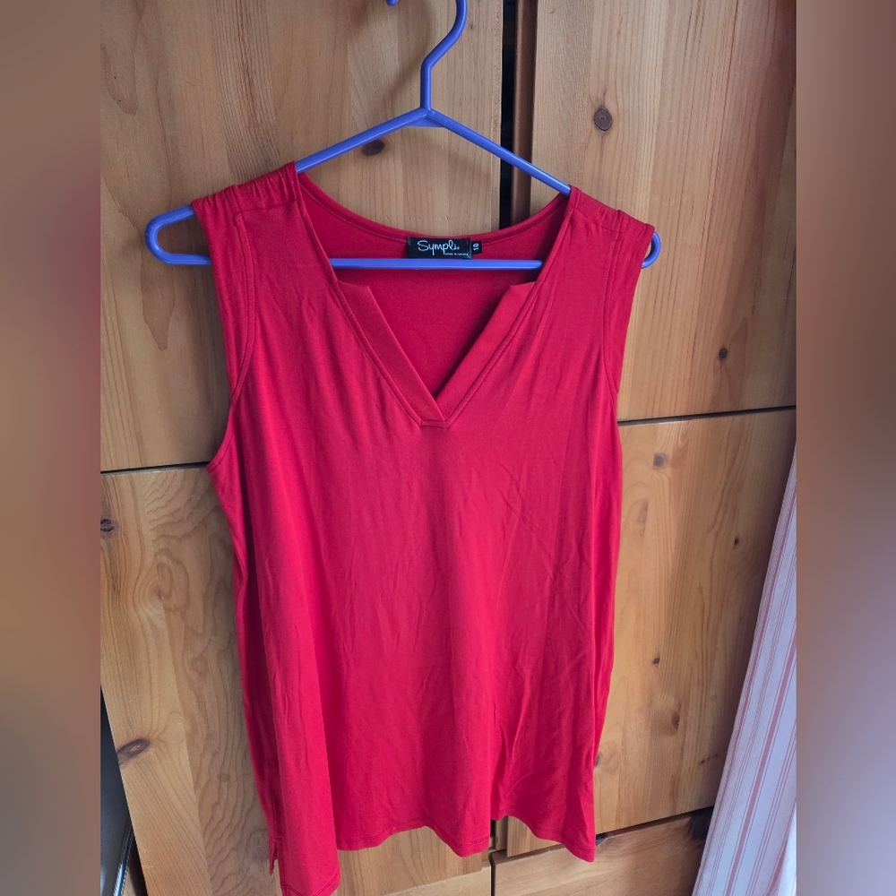 Sympli NWT Women's Red Iris Tank Top Size 10